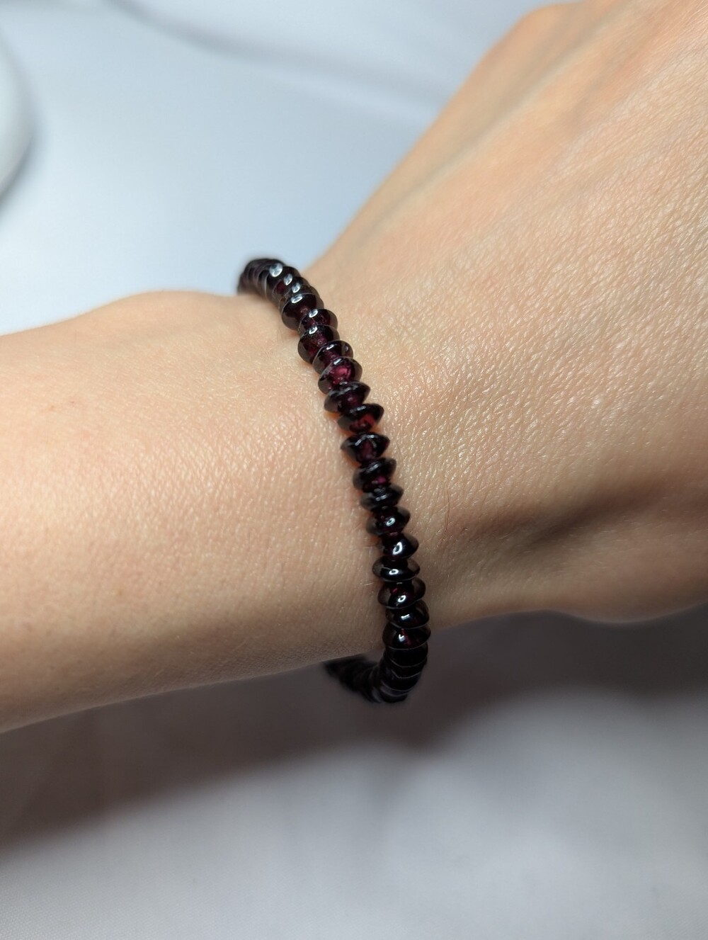 Genuine Garnet Beaded Gemstone Bracelet